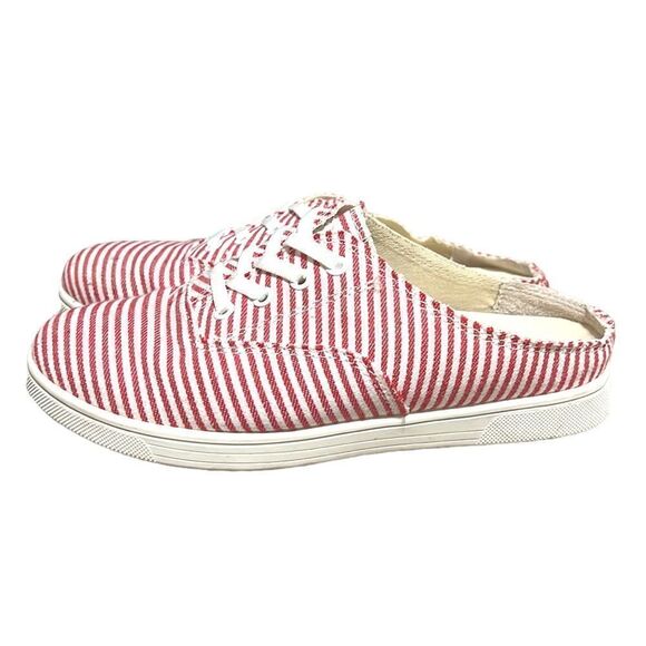 Spenco Mules Woman’s Size 5.5 Santa Rosa Red White Striped Slip on Casual Shoe - Picture 4 of 10